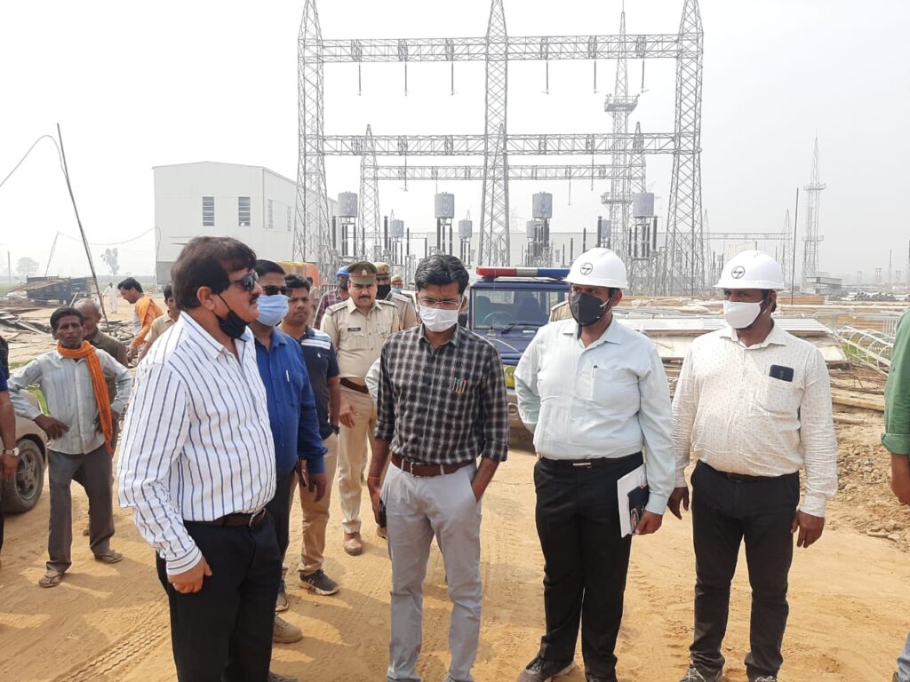 निर्माणाधीन गैस इंसुलेटेड उप केंद्र का स्थलीय निरीक्षण