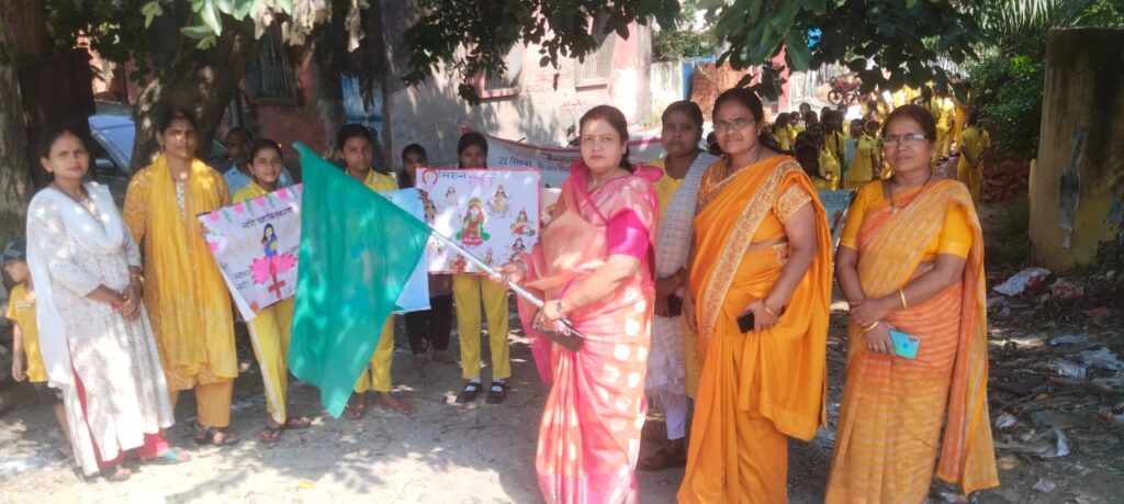 मिशन शक्ति फेज-5 के अंतर्गत कस्तूरबा की छात्राओं ने निकाली सुरक्षा जागरूकता रैली