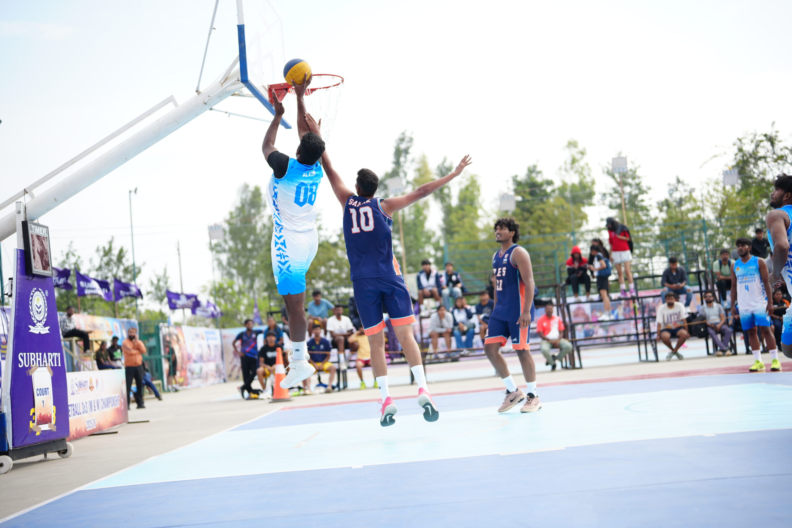 सुभारती विश्वविद्यालय में 3x3 बास्केटबॉल चैंपियनशिप का चौथा दिन रहा रोमांचक