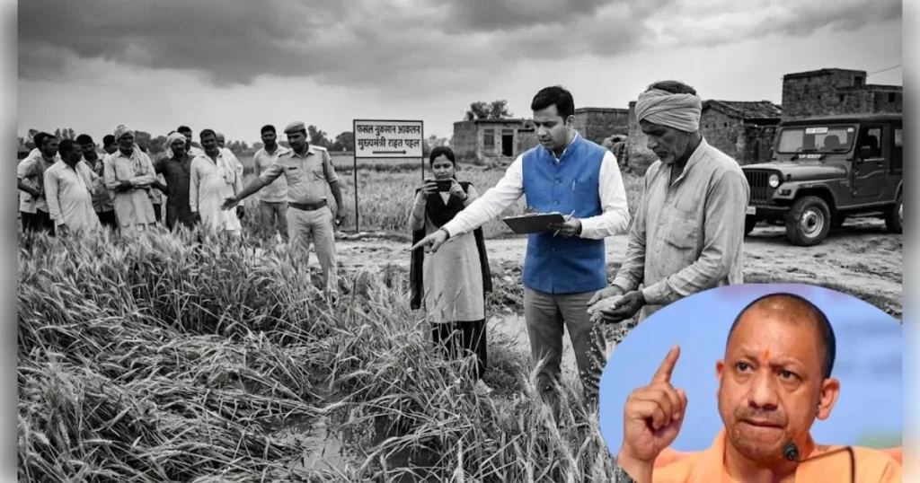 UP rain hailstorm crop damage CM Yogi compensation farmers