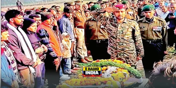 सैन्य सम्मान के साथ जवान का अंतिम संस्कार