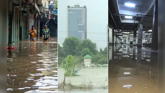 दिल्ली में बारिश से बिगड़े हालात, सड़कें पानी में डूबीं